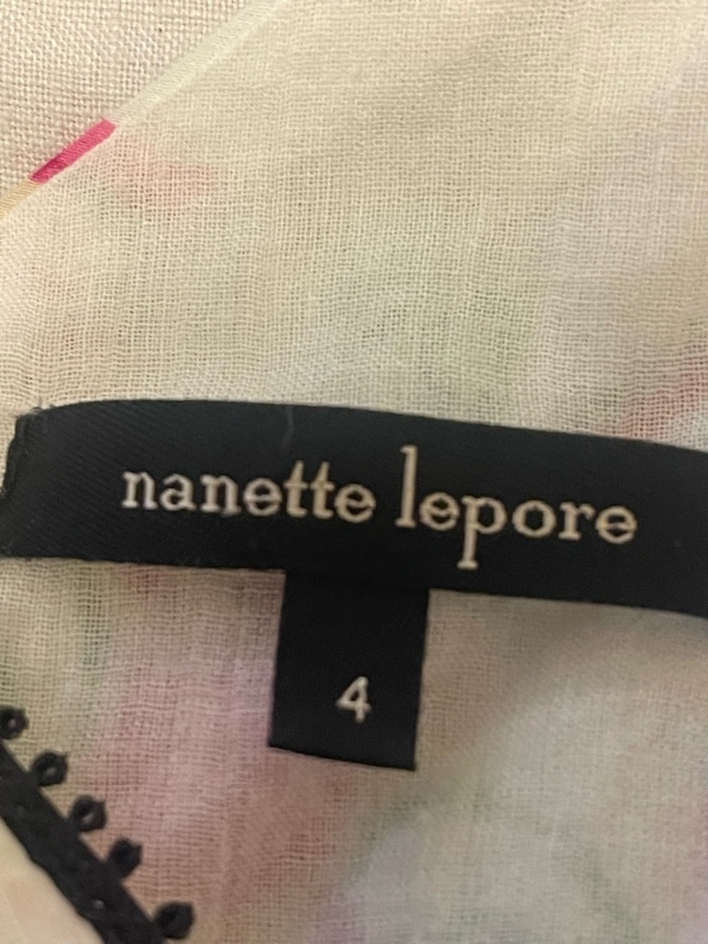 Vintage y2k Nanette Lepore Babydoll Floral Dress, Fit & Flare Silk Cotton, 4 - Picture 7 of 8